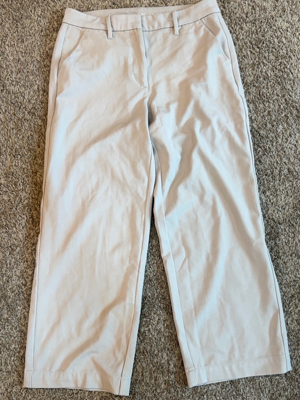 American Eagle Outfitters Light Beige Straight-Leg Chinos